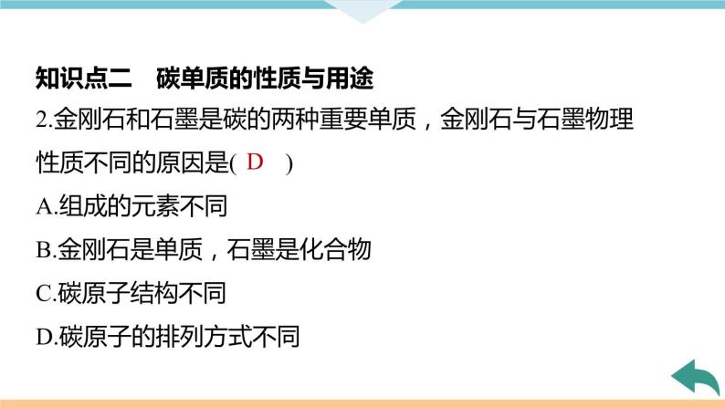 6.1.课题1  第1课时 碳的单质+作业课件08