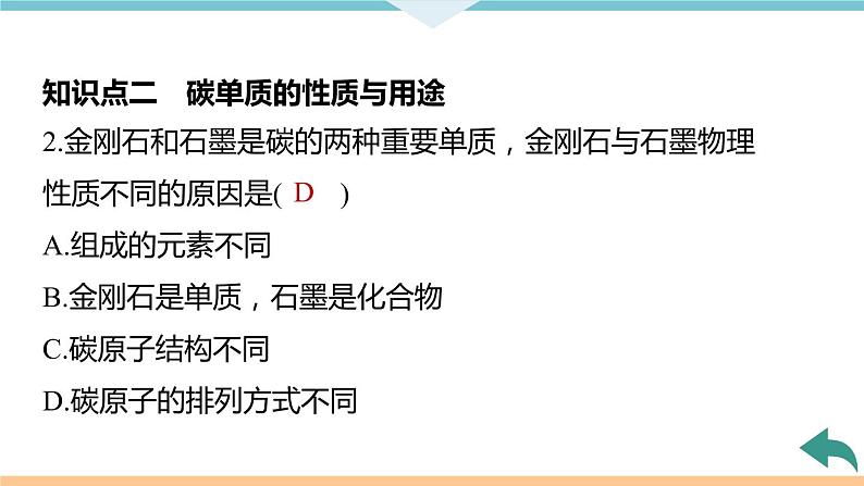 6.1.课题1  第1课时 碳的单质+作业课件08