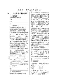 初中化学人教版九年级上册课题4 化学式与化合价学案及答案