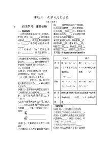 化学九年级上册课题4 化学式与化合价学案