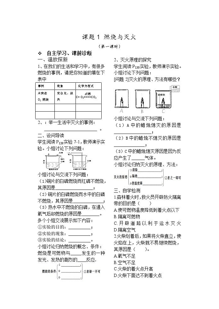 课题1 燃烧与灭火101