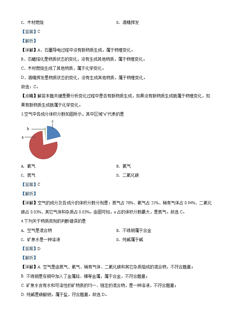 四川省甘孜州2020年中考化学试题（解析版）02