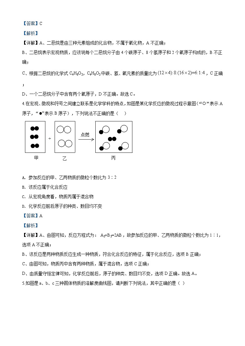 四川省达州市2020年中考化学试题（解析版）02