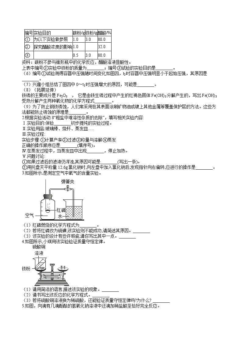 人教版初中化学中考专题练——实验探究题（2）02