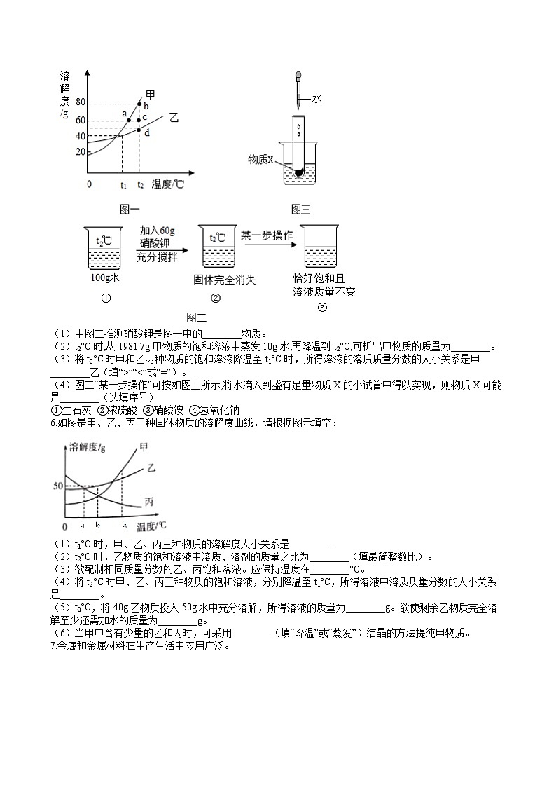 人教版初中化学中考专题练——填空题（2）02