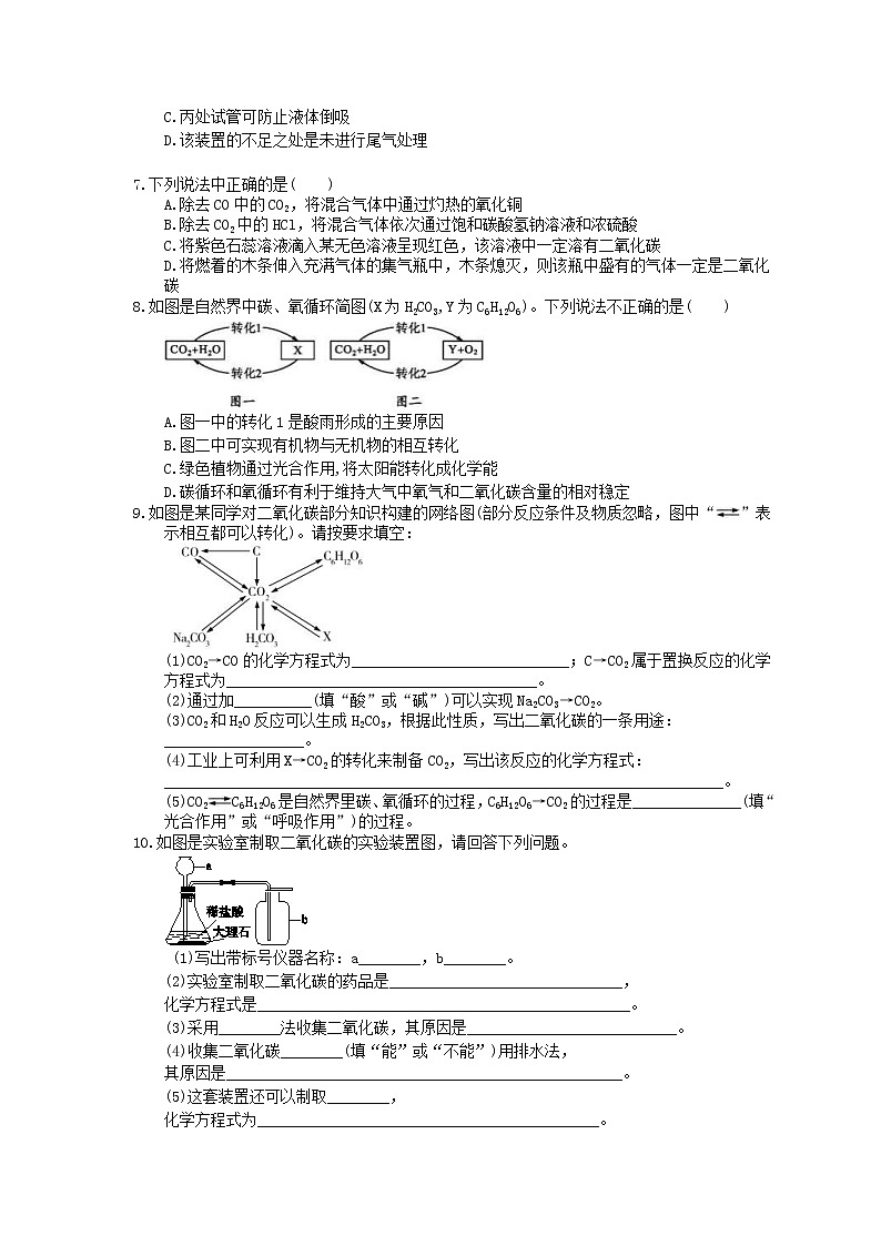 2021年中考化学一轮精选练习08《碳和碳的氧化物》(含答案)02