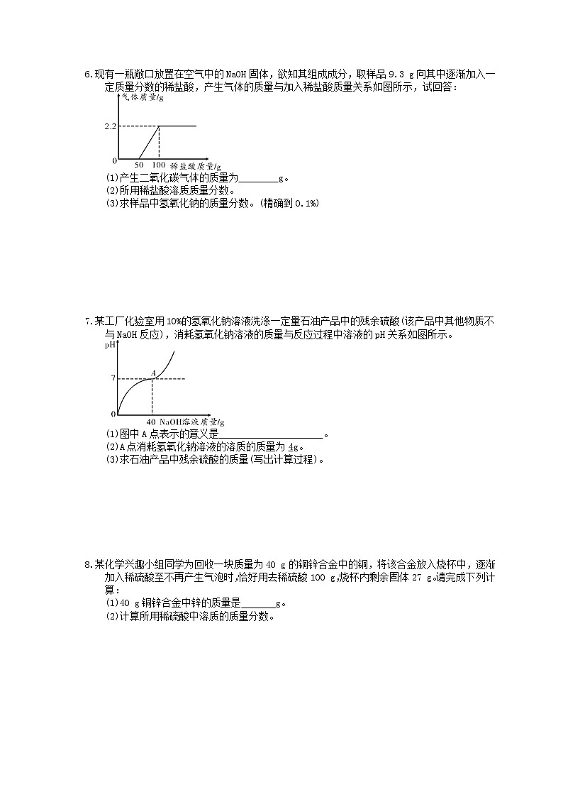 2021年中考化学二轮复习专题12《常见的化学计算》精练题（含答案）03