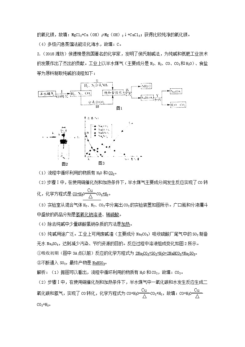 2018年中考化学真题分类汇编《工艺流程1》(含解析)02