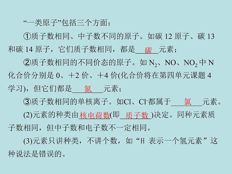 第三单元 课题3 元素 同步练习课件（含答案）04