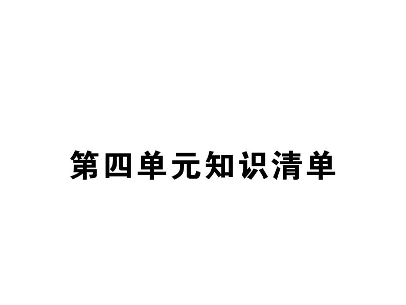 人教版九年级化学上学期第四单元知识清单第1页