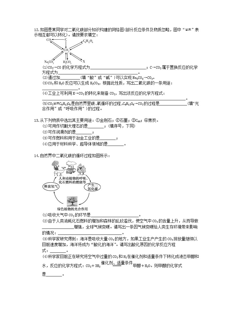 2021年中考化学基础过关：06《碳和碳的氧化物》(含答案)第3页