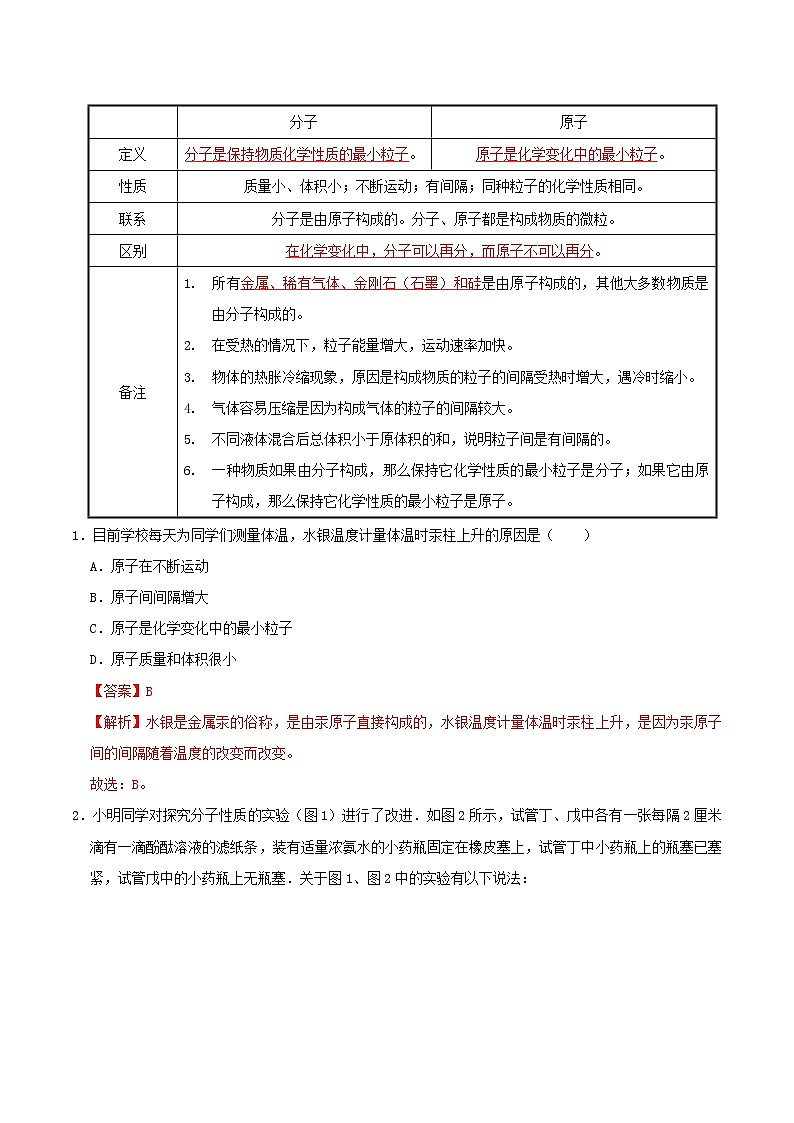 2020_2021学年九年级化学上期期中单元检测第三单元物质构成的奥秘含解析02