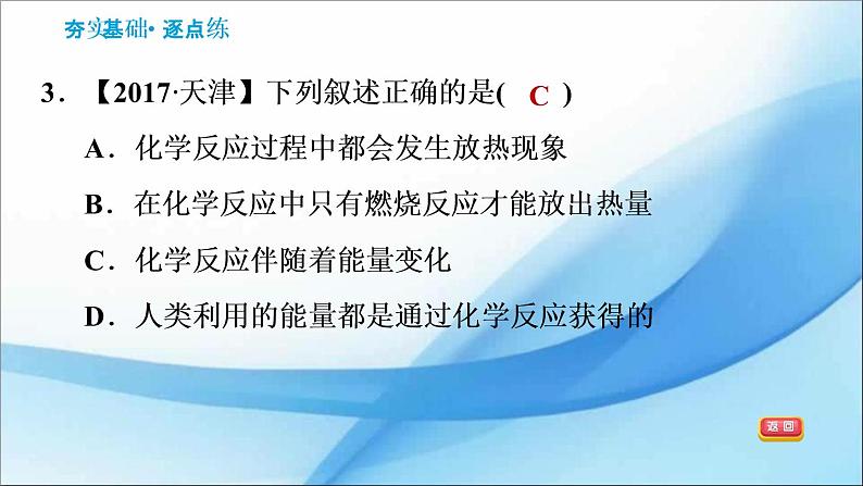 7.2.1  化学变化中的能量变化　化石燃料 习题课件（25张PPT）05