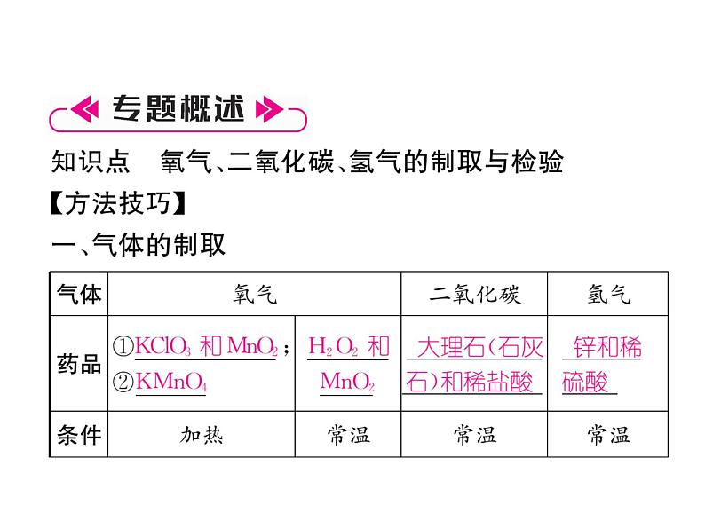 第7单元 专题突破三  常见气体的制取与检验(共31张PPT)03