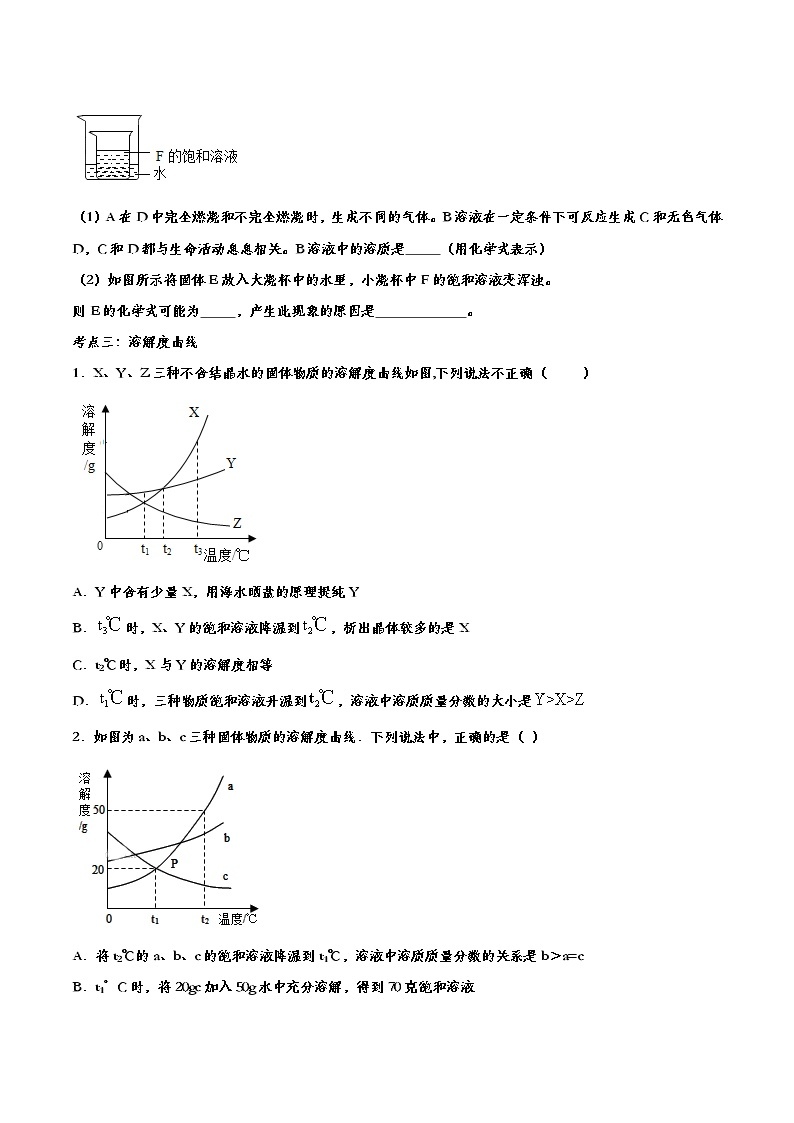备战2020中考化学知识点强化训练——专题四十九：溶液03