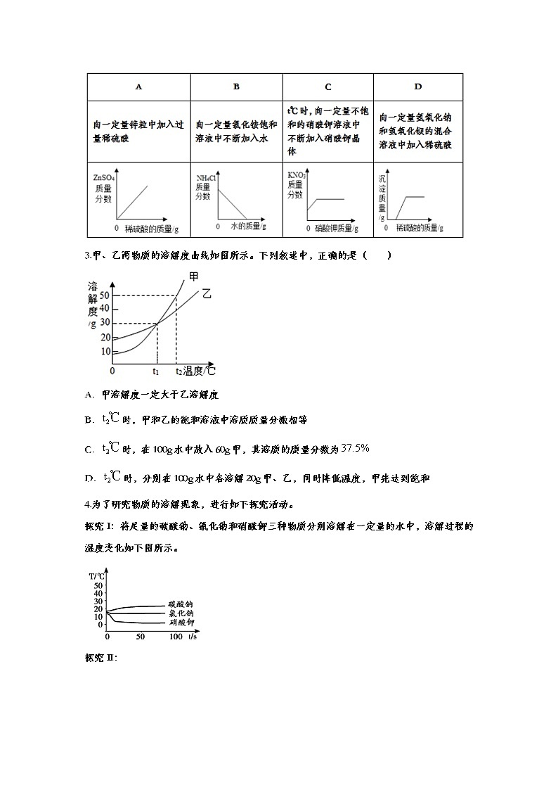 备战2020中考化学知识点强化训练——专题五：溶液03