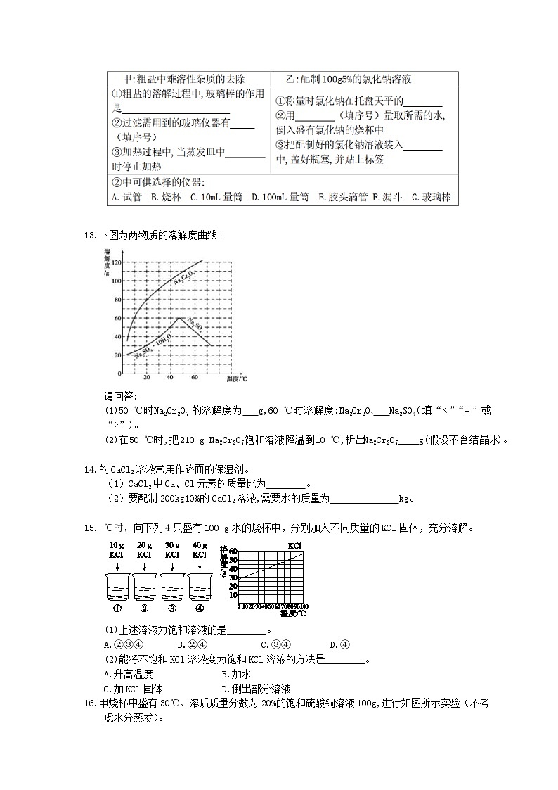2021年中考化学一轮刷题：03《溶液》(含答案)03