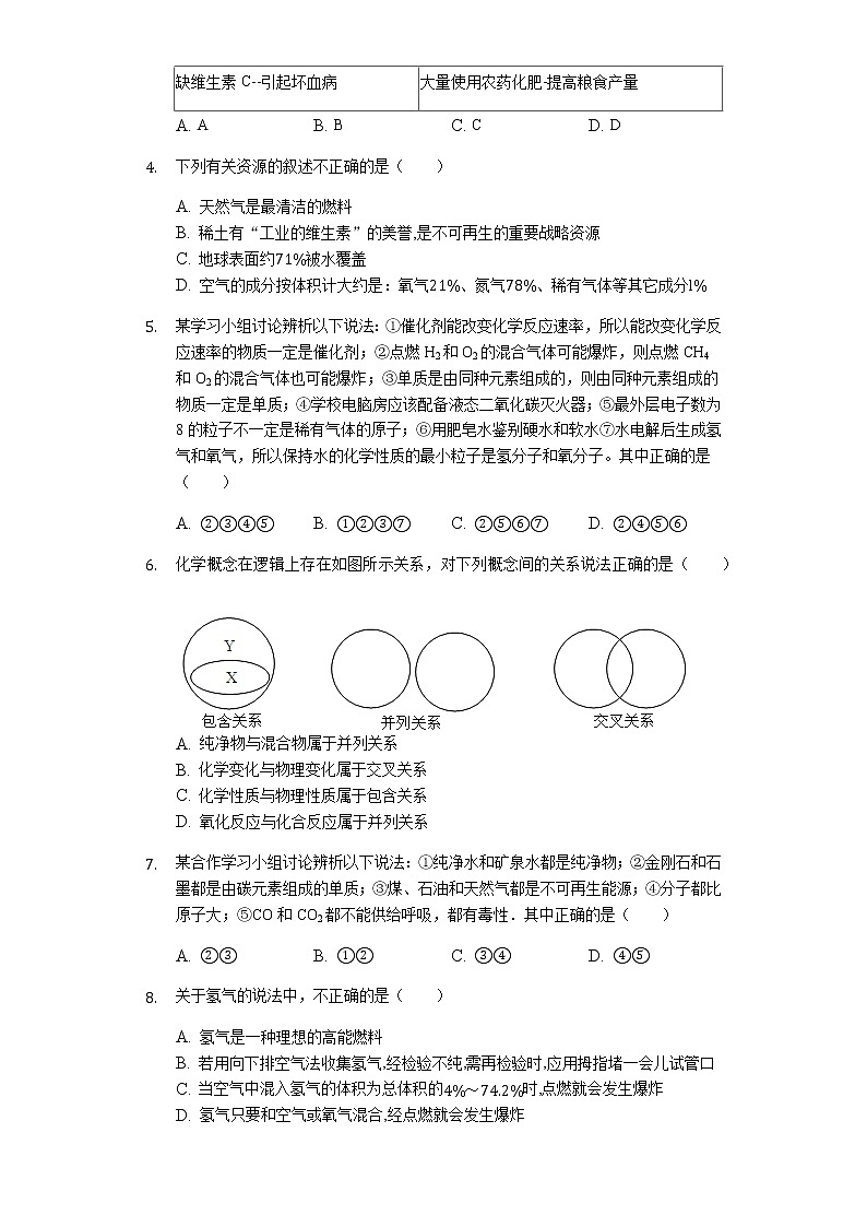 人教版九年级上册第七单元燃烧及其应用单元测试卷02
