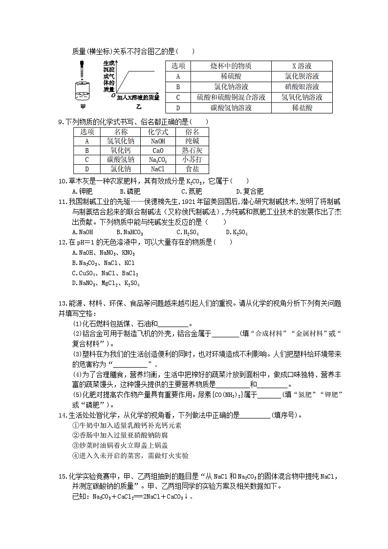 2021年中考化学考点精炼14《盐 化肥》(含答案)第2页