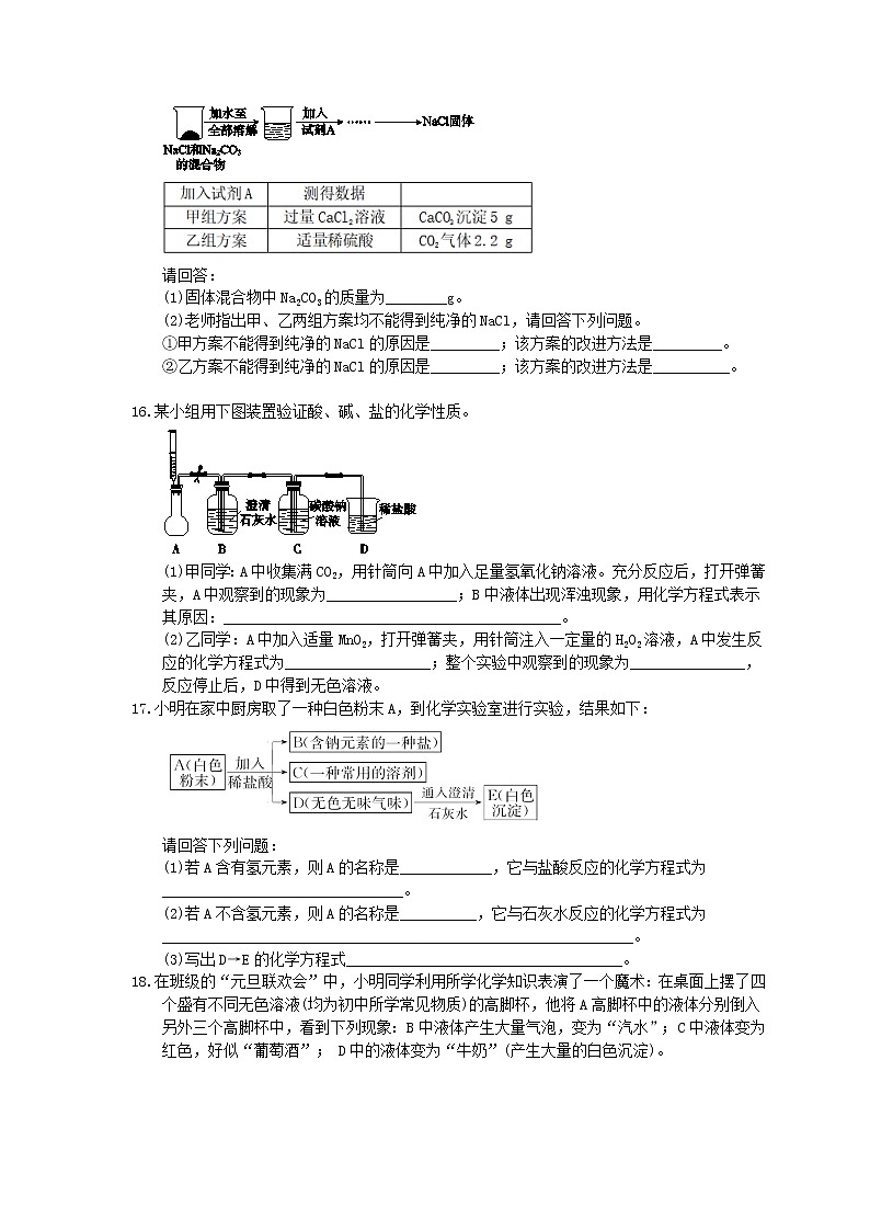 2021年中考化学考点精炼14《盐 化肥》(含答案)第3页