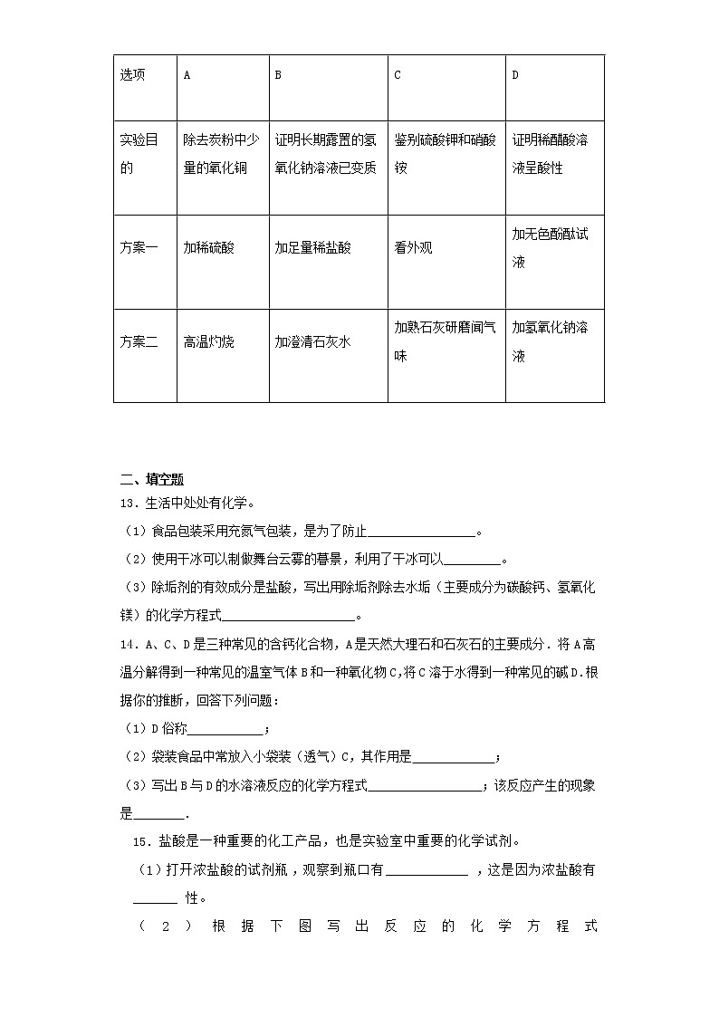 人教版初中化学九年级下册第10单元酸和碱测试题03