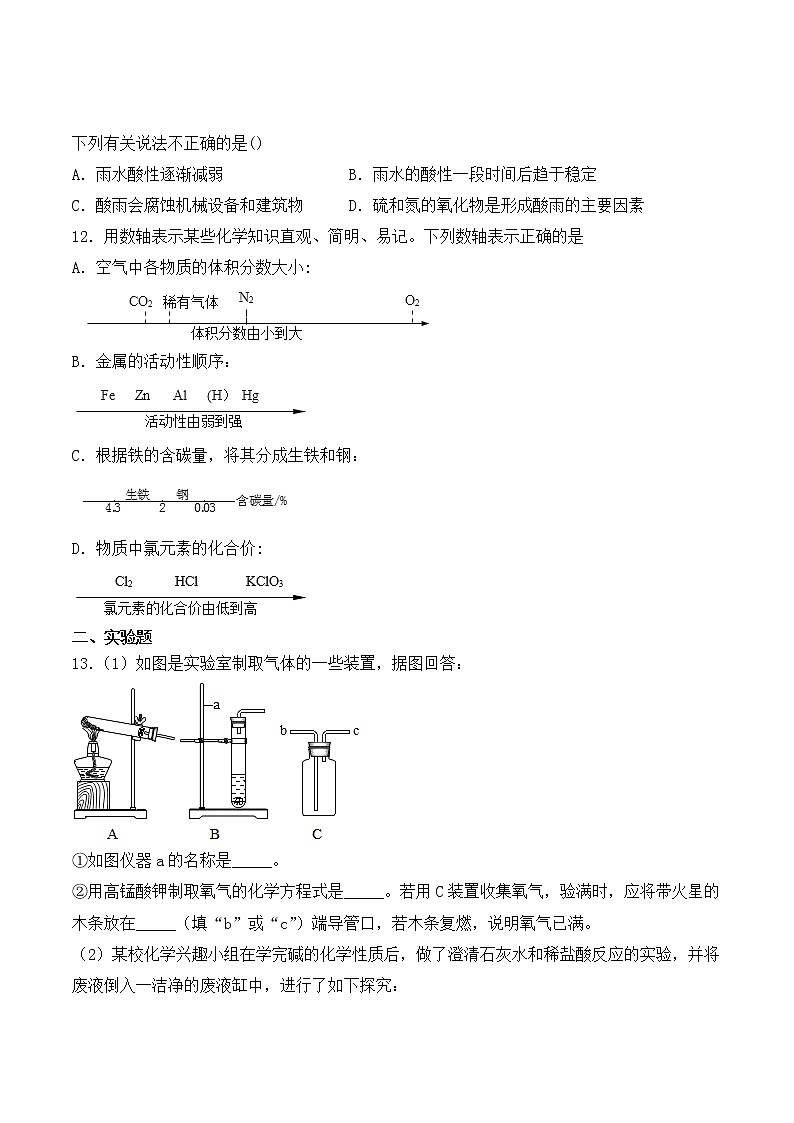 人教版初中化学九年级下册第十单元 酸和碱 单元检测题03