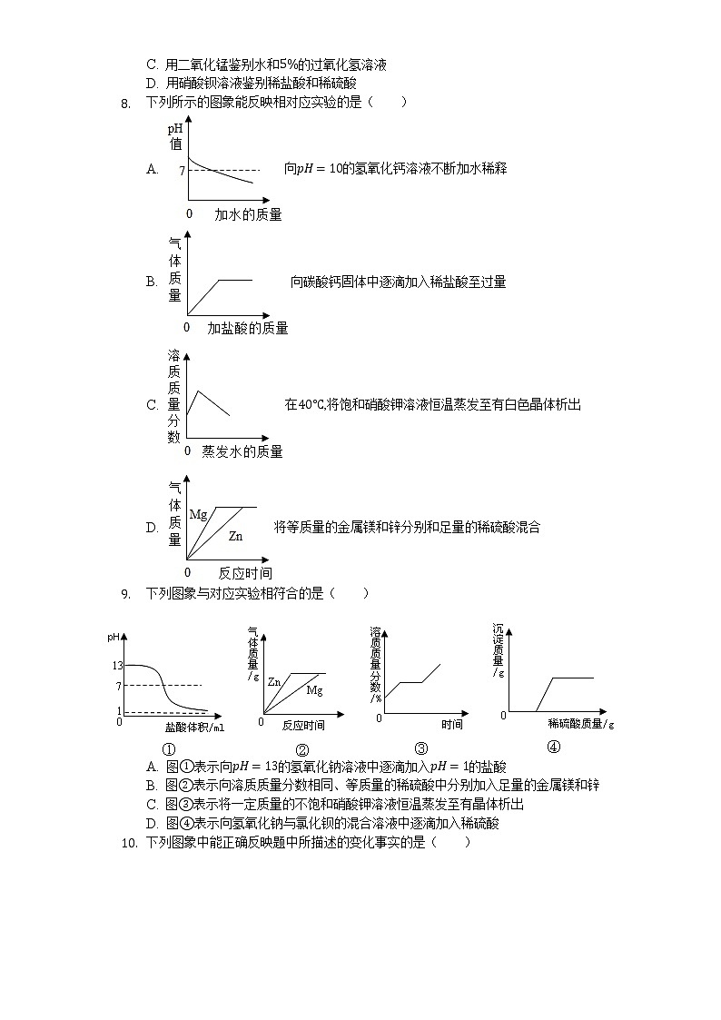 人教版九年级下册第10单元 酸和碱2020年单元测试卷 (2)02