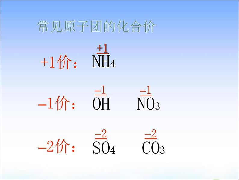 九年级化学上册第四单元 课题4化学式与化合价第8页