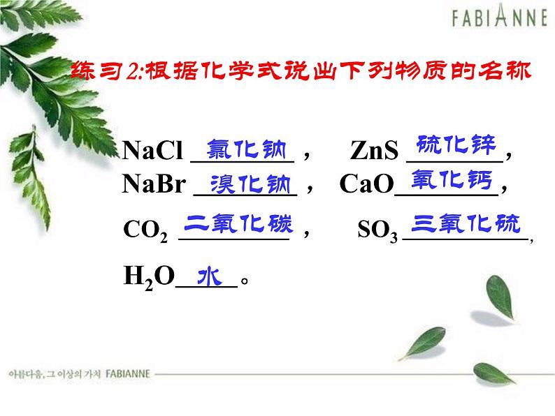 人教版九年级化学上册4.4化学式与化合价课件 (共15张PPT)07