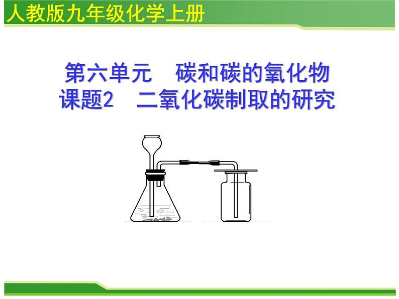 人教版九年级化学上册课件：第六单元 课题2二氧化碳制取的研究 (共31张PPT)第1页