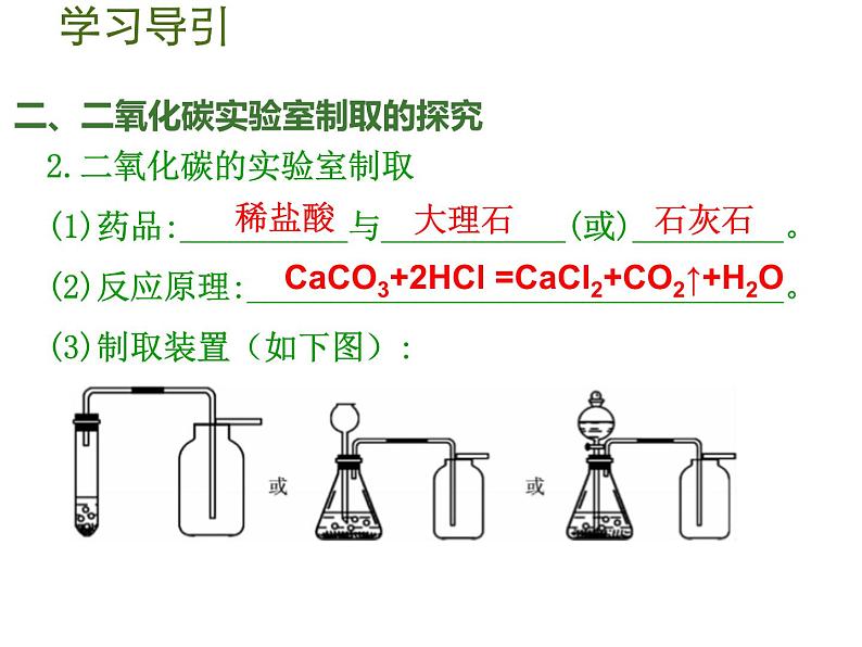 人教版九年级化学上册课件：第6单元 课题2二氧化碳制取的研究第6页