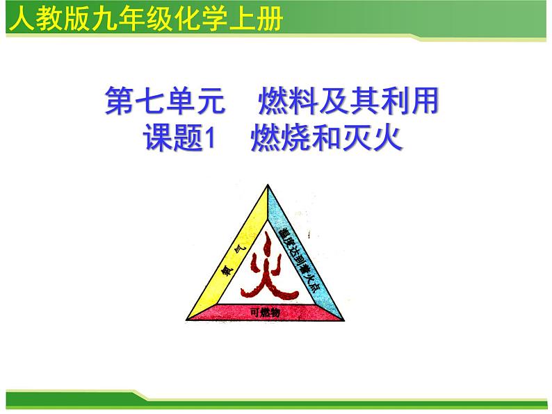 人教版九年级化学上册课件：第七单元 课题1燃烧和灭火 (共32张PPT)01