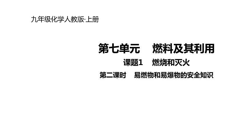 人教版九年级上册化学课件：第七单元 课题1  易燃物和易爆物的安全知识01