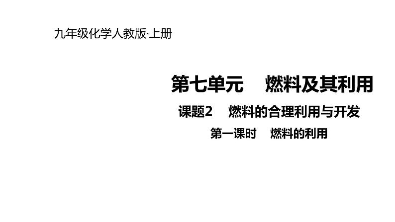 秋人教版九年级上册化学课件：第七单元 课题2  燃料的利用(共21张PPT)01