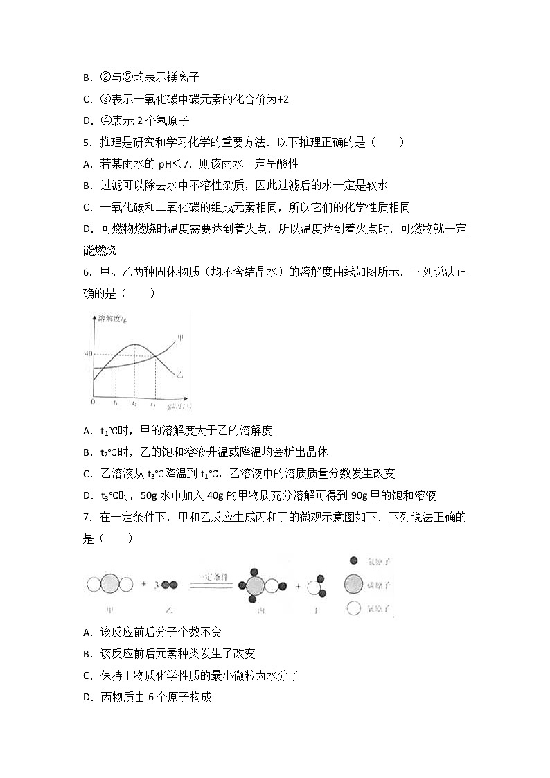 2017年湖北省孝感市中考化学试卷(解析版)02
