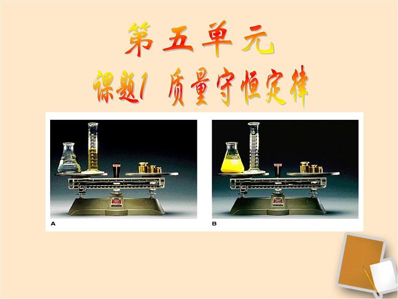 人教版九年级上册化学：5.1质量守恒定律课件第1页