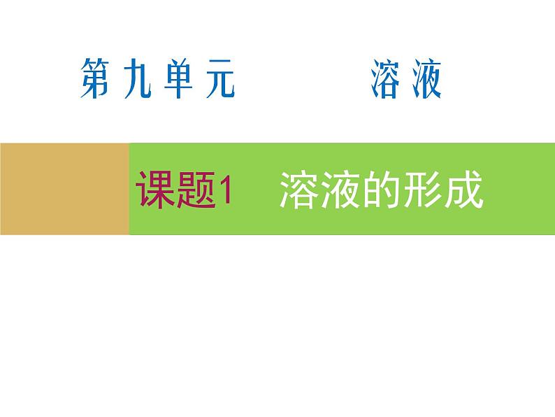 人教版九年级化学下册 第九章课题1  溶液的形成(共30张PPT)01