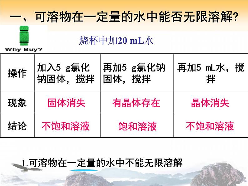 人教版九年级下册化学课件：9.2溶解度（第一课时）(共17张PPT)02