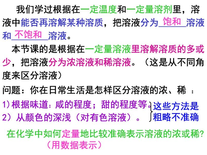 九年级化学 第九单元 课题3 溶质质量分数（一）课件04