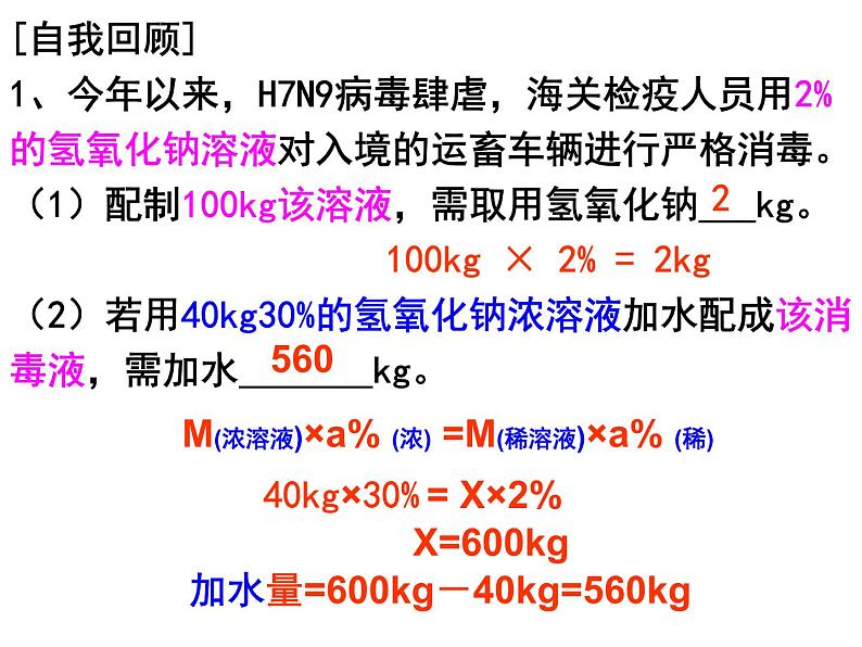 九年级化学 第九单元 课题3 溶质质量分数(三  四）课件第4页