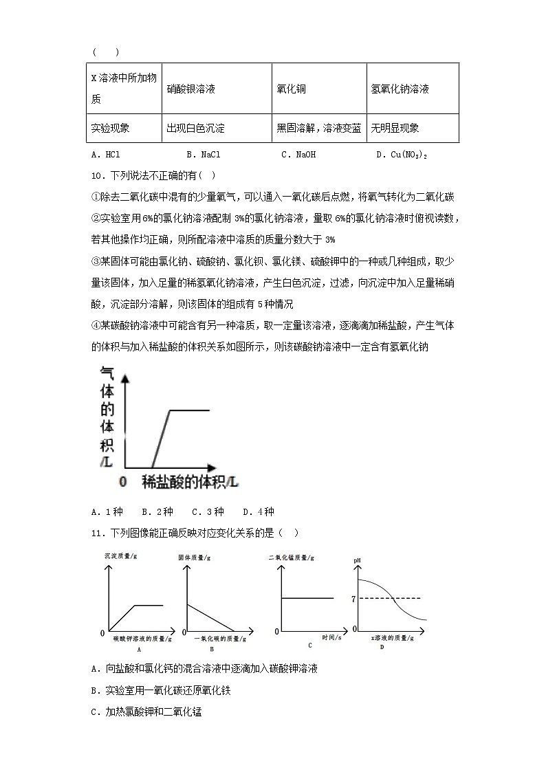 人教版初中化学九年级下册第十一单元 盐 化肥 单元检测题02