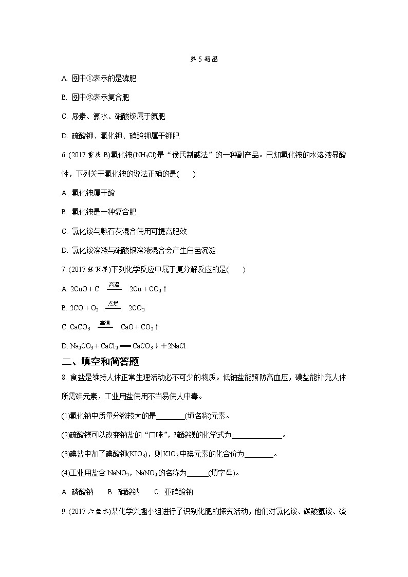 人教版九年级下册 第十一单元  盐  化肥（word版习题）02