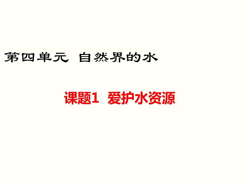 课题1 爱护水资源第1页