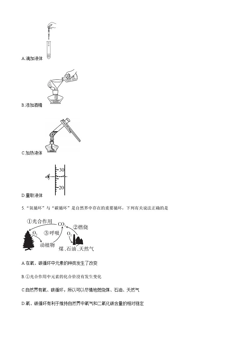 山西省2020-2021学年第一学期九年级期中质量评估试题 化学（沪教版）试题03