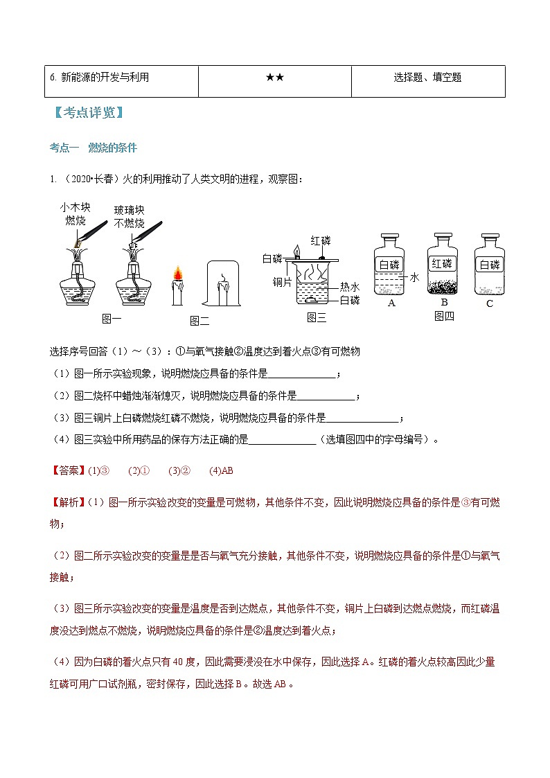 第七单元 燃料及其利用-2020-2021学年九年级化学上册单元知识及考点全解读（人教版）（解析版） 试卷03