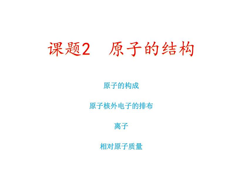 人教版九年级上册 第三单元 物质构成的奥秘 课题2《原子的结构》第1页