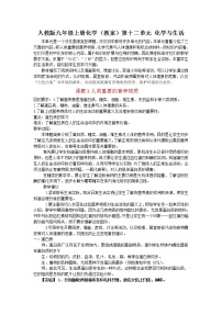 化学九年级下册第十二单元  化学与生活综合与测试教案