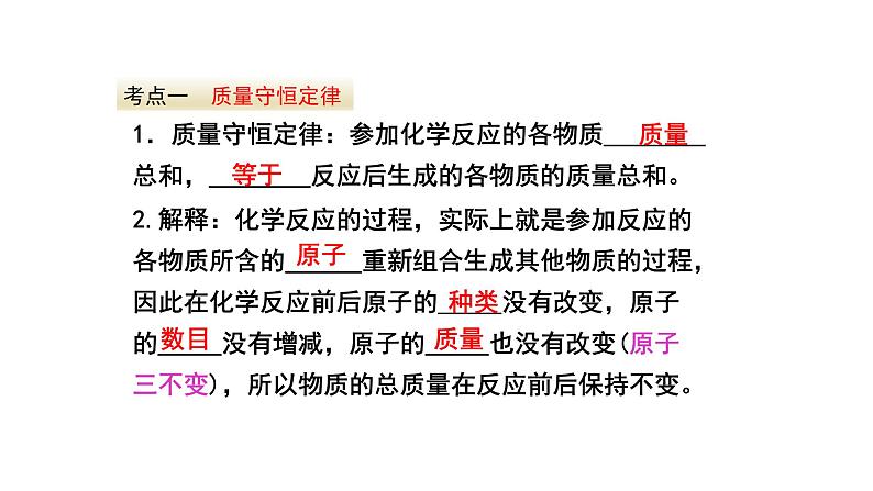 人教版九年级化学上册复习第五单元化学方程式复习课件03