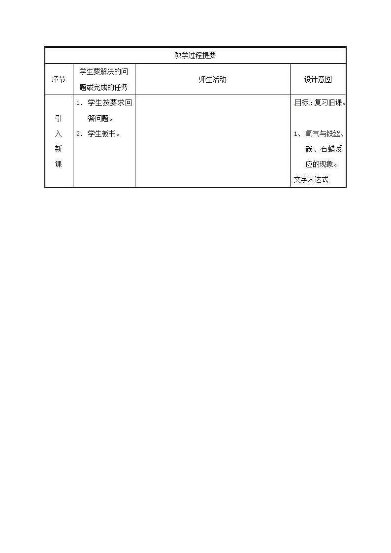 2020年粤教版九年级化学上册第3章 3.1氧气的性质和用途第2课时 教案02