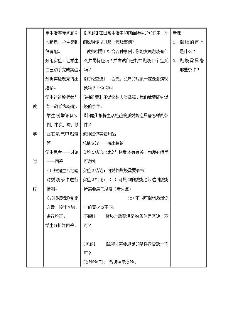 2020年粤教版九年级化学上册第3章 3.3燃烧条件与灭火原理第1课时 教案03
